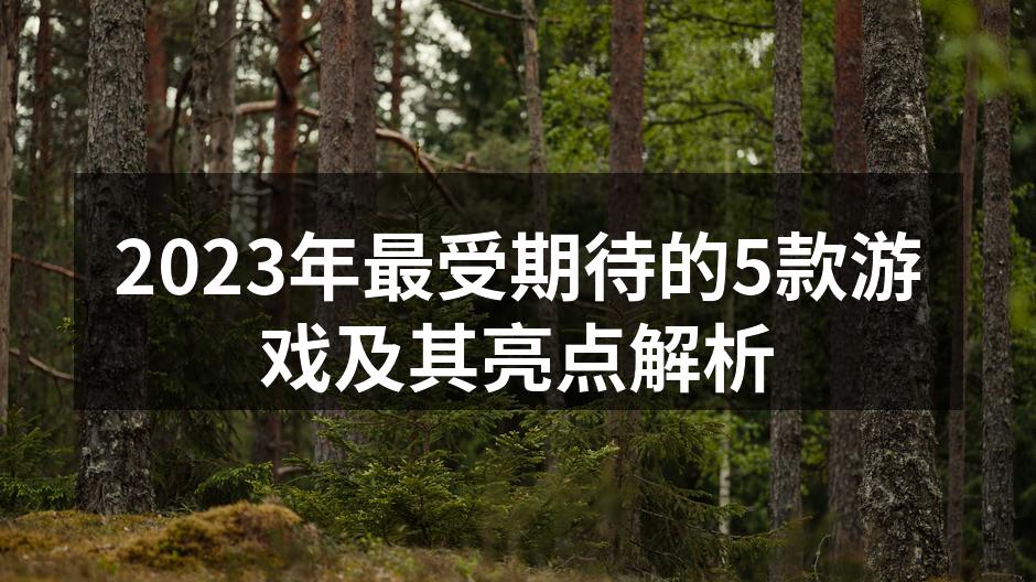 2023年最受期待的5款游戏及其亮点解析